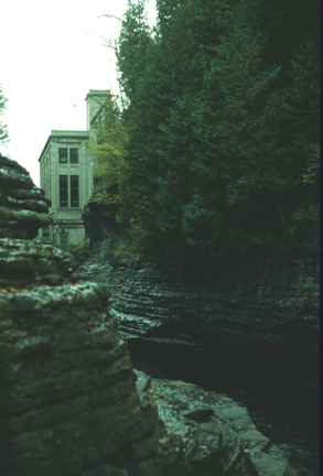 Photograph by: Carlton E. Brett, View from "The Narrows" downstream toward the powerhouse.